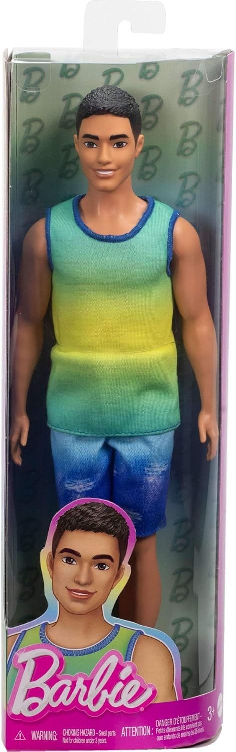 Mattel DWK44 / HYV00 Barbie Fashionistas Ken Puppe Ombre Tanktop Jeans Shorts