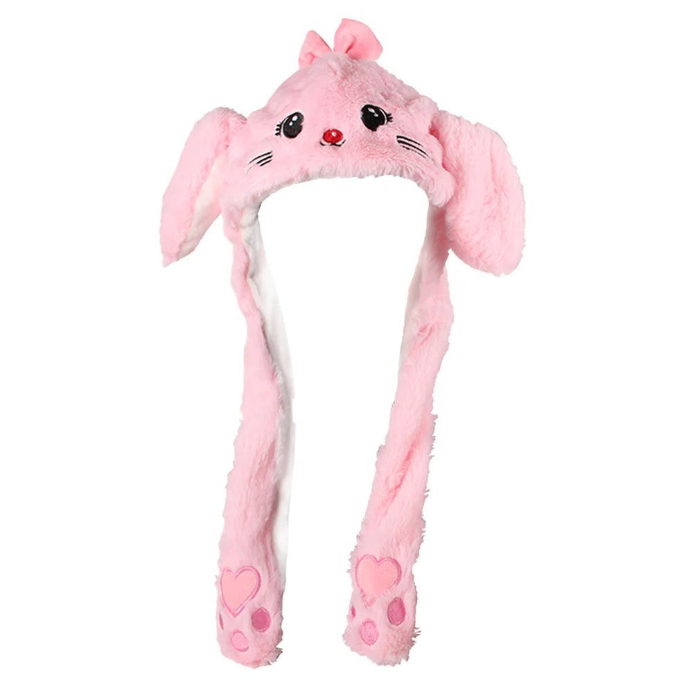 2er Set LED Licht Einhorn/Katze Blau/Pink Wackelohr Plüsch Mütze Bewegliche Ohren