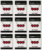 9er Set Halsketten Herzen Rot Pixel Retro Gamer Nerds Cosplayer Geschenk Kette