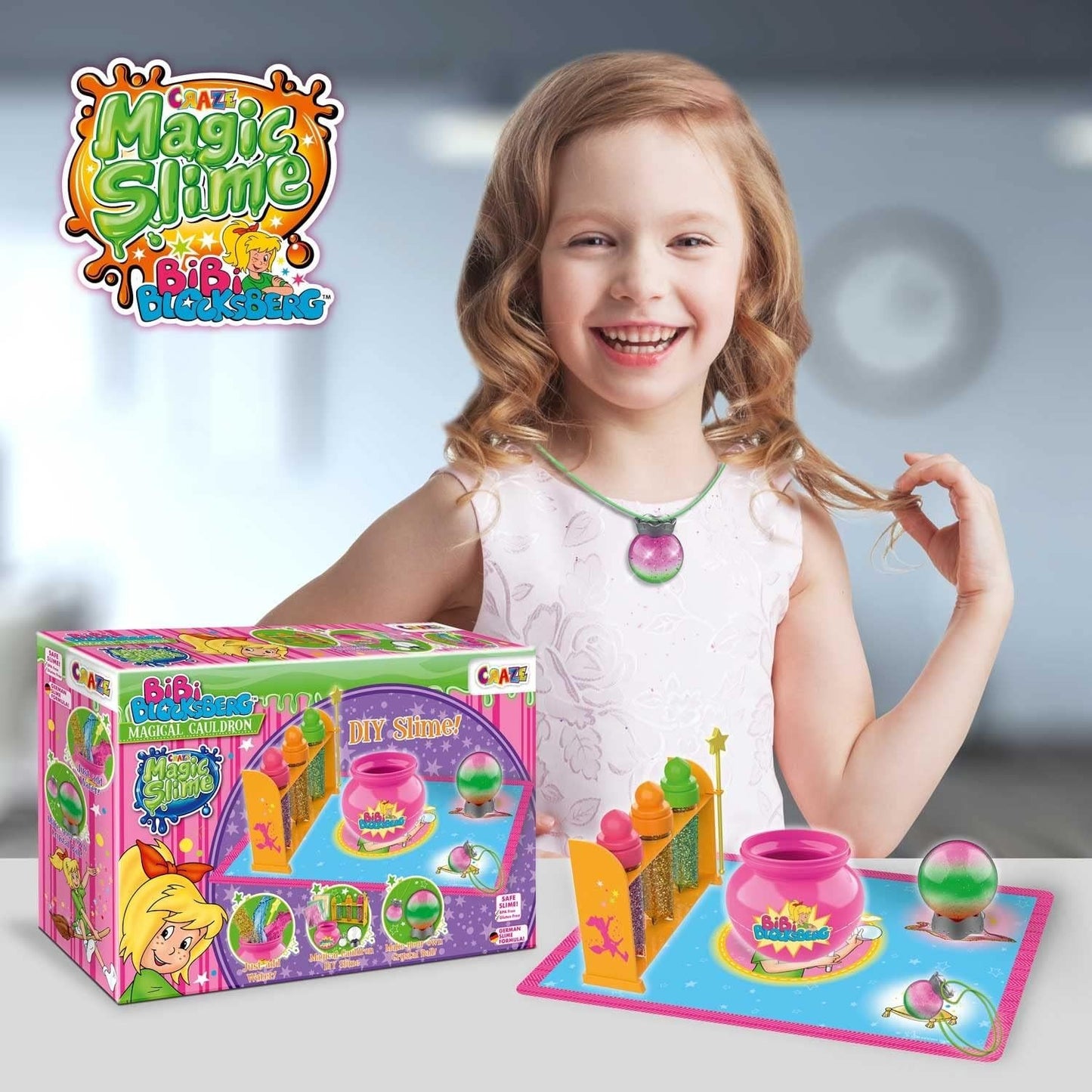 Craze 25123 Bibi Blocksberg Magic Slime - DIY Schleim-Labor Spielset Kessel