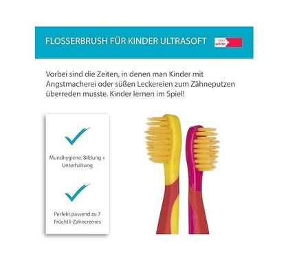 edel+white Kinderzahnbürste Grün Ultrasoft+ Zahnbürste Kinder Bionic Mania