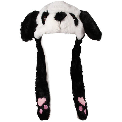 3er Set LED Licht Mütze Einhorn / Katze / Panda Wackelohr Plüsch Bewegliche Ohren