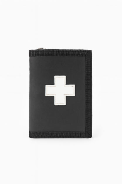 Geldbeutel Schwarz mit weißem Kreuz Geldbörse Portemonnaie Accessoires Gothic