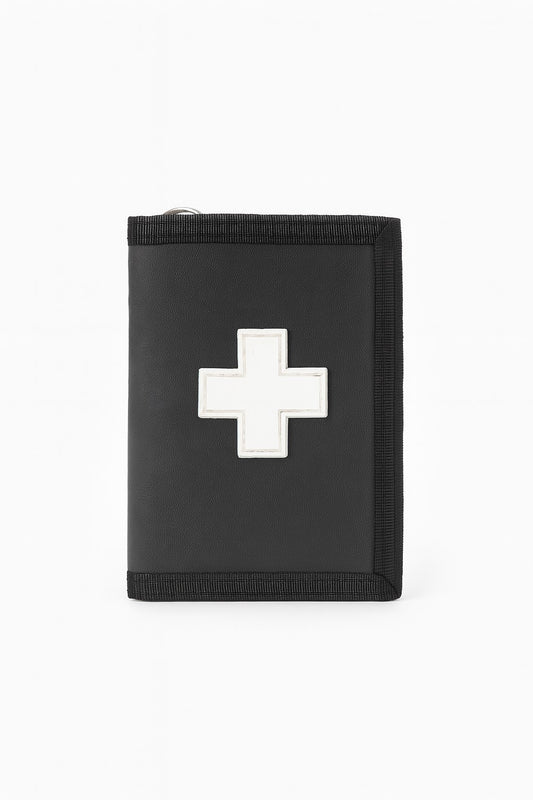 Geldbeutel Schwarz mit weißem Kreuz Geldbörse Portemonnaie Accessoires Gothic