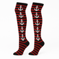 Overknee Socken gestreift Anker Rot Schwarz Gothic Punk Emo Festival schwarz