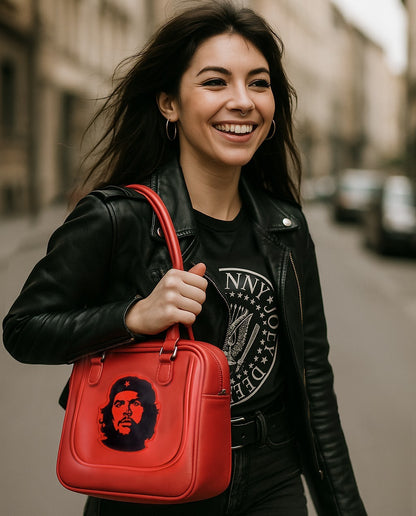 Handtasche Rot Che Guevara Tasche Mode Accessoires Damen Retro Vintage Festival