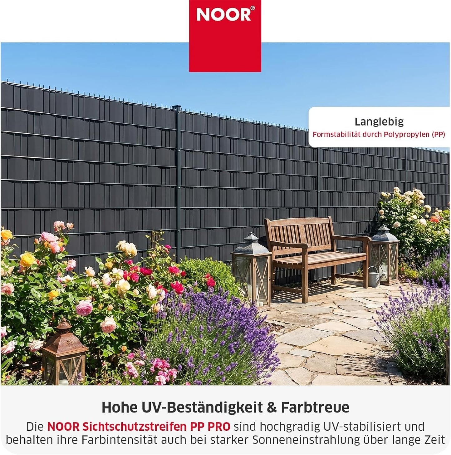 Zaunblende PP Pro Anthrazit f. Doppelstabgitterzäune 35m Sichtschutz Garten Zaun