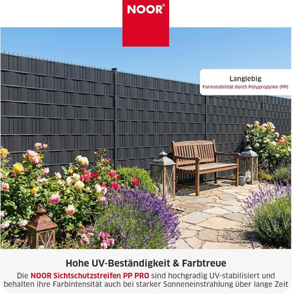 Zaunblende PP Pro Anthrazit f. Doppelstabgitterzäune 35m Sichtschutz Garten Zaun