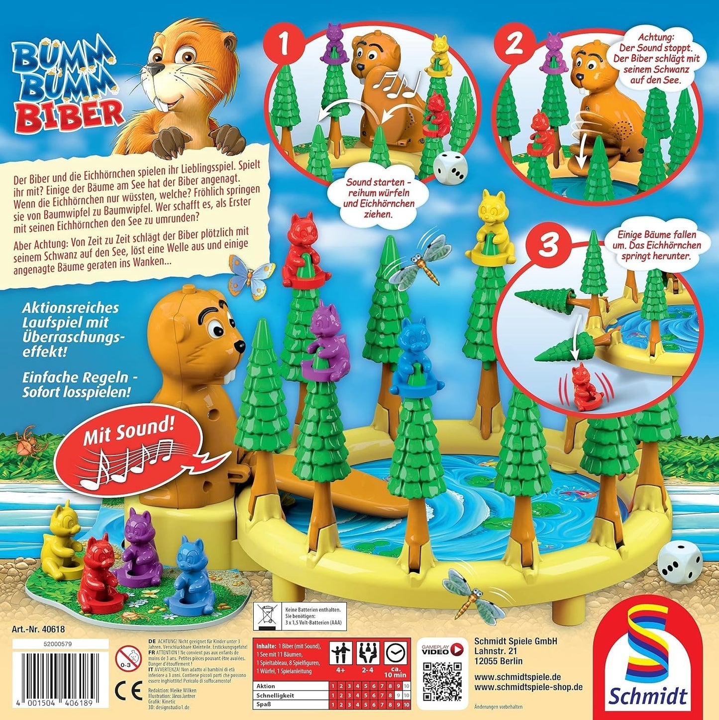 Bumm Bumm Biber Kinderspiel Schmidt 40618 Gesellschaftsspiel 3D Action Spiele