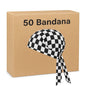 Aktion 50x Bandana Kopftuch Schwarz Weiß Karo Stirnband Tuch Unisex Großhandel