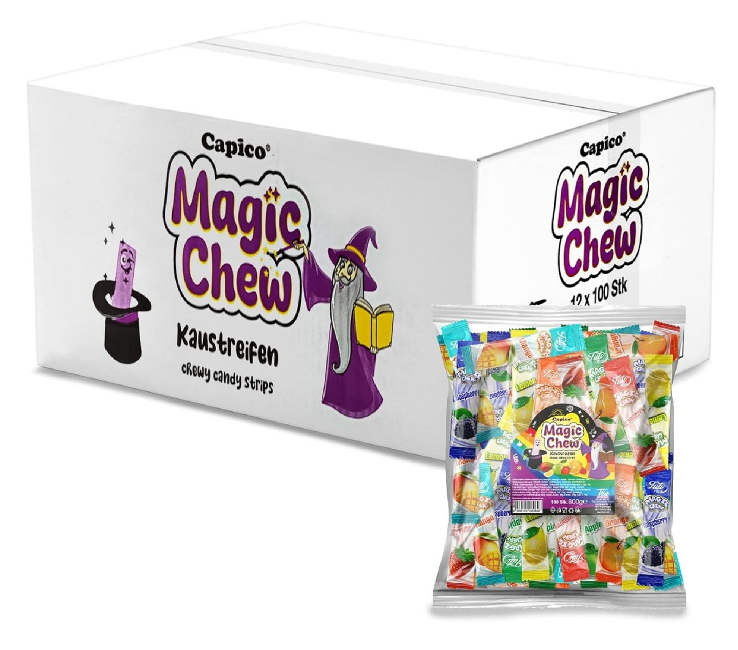 Magic Chew Kaustangen 100 Stüc Wurfmaterial Wurfartikel Fasching Süss