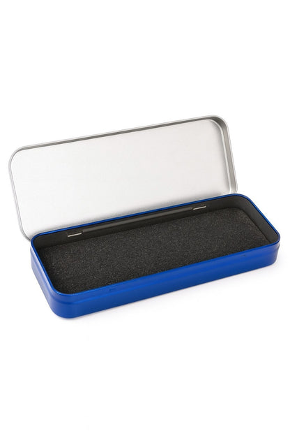 5er Set Stiftebox Silber Blau Federmäppchen Stiftedose Blechdose Stifte Schule