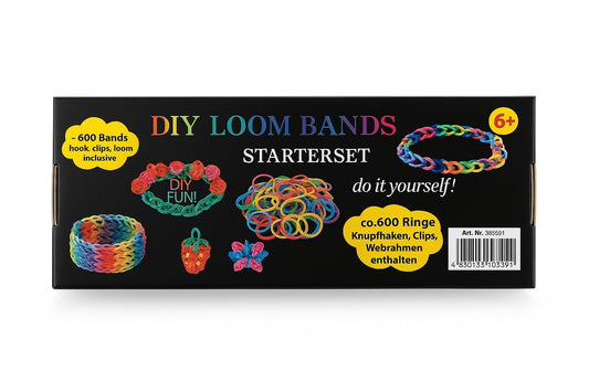 Loom Bands Starterset ca. 600 Gummibänder Bänder Gummi Webrahmen Armband Kit