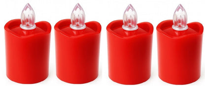 4 er Set LED Grabkerze Rot Grablampe Grablicht Grablaterne Gedenklichter Außen