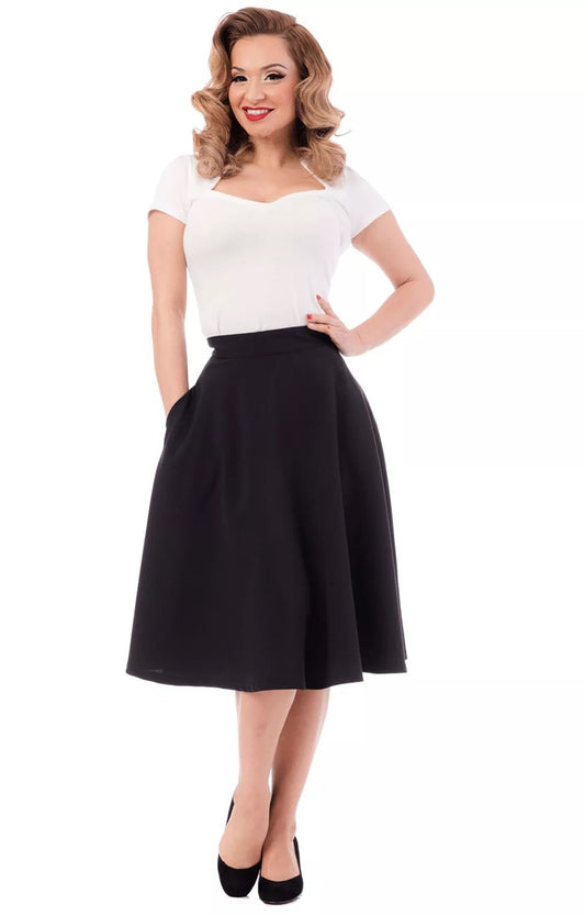 Steady Clothing Tellerrock Schwarz Größe S Damen High Waist Swing Vintage Rock