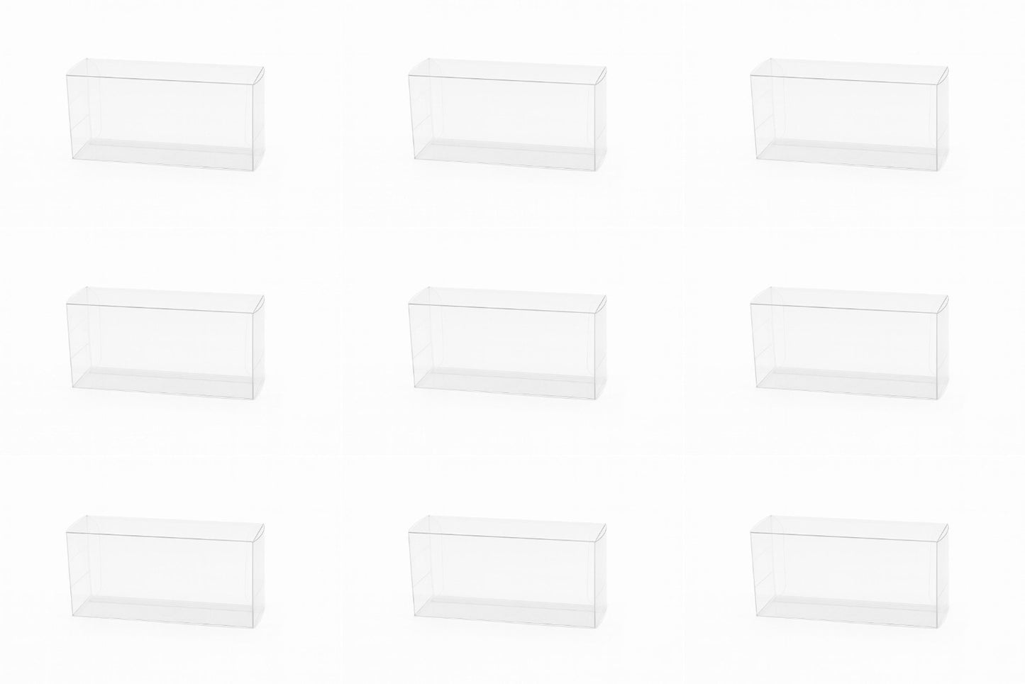 9er Set Schachtel Transparent Geschenkverpackung Geschenkebox Box 14x4x7 cm