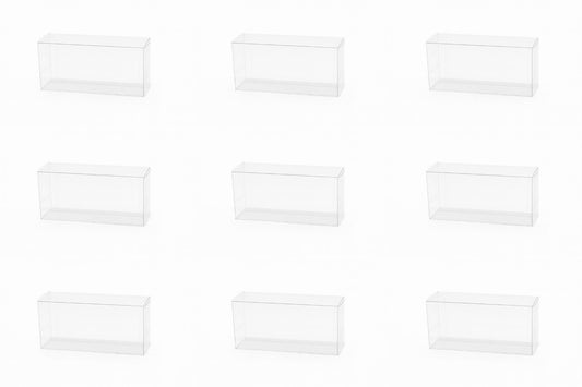 9er Set Schachtel Transparent Geschenkverpackung Geschenkebox Box 14x4x7 cm