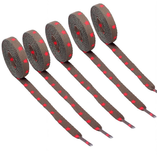 5 Paar Schnürsenkel Olivgrün Pink Sterne Flachsenkel Senkel Sportschuhe 110 cm