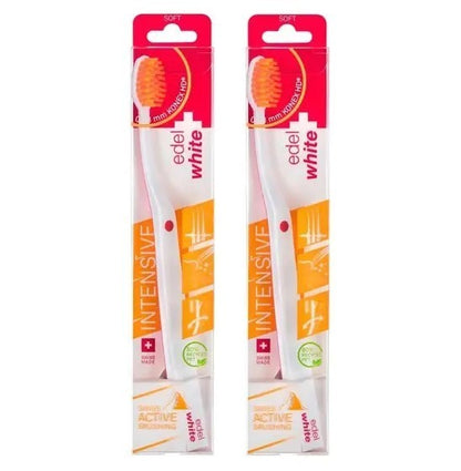2x edel white Flosserbrush Intensive Zahnbürsten Soft Schweiz Zahnbürste Zähne