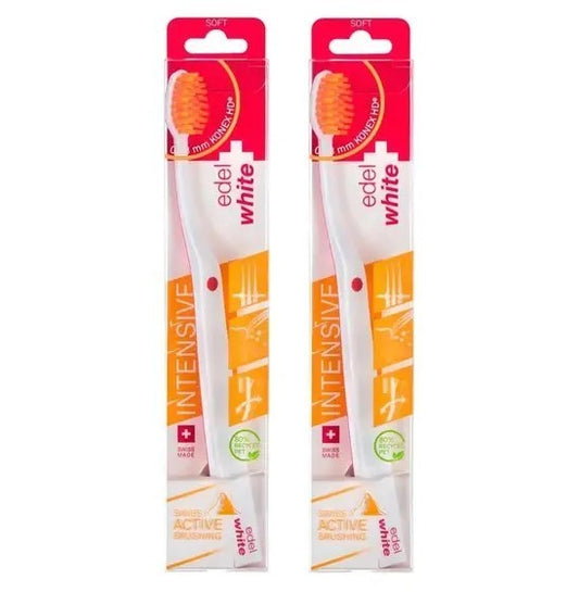 2x edel white Flosserbrush Intensive Zahnbürsten Soft Schweiz Zahnbürste Zähne