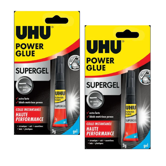 2x UHU Power Glue Supergel je 3g Powerkleber Gelkleber Alleskleber Klebstoff