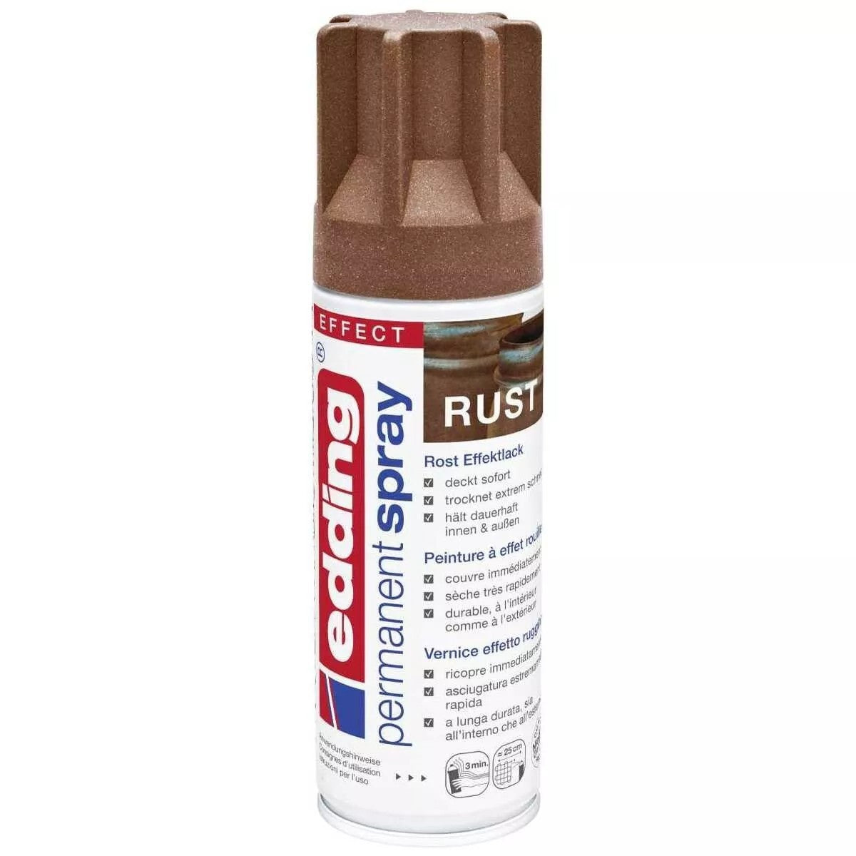 Edding Permanent Spray Rust Effect Matt Premium Acryllack Spraydose Farblack