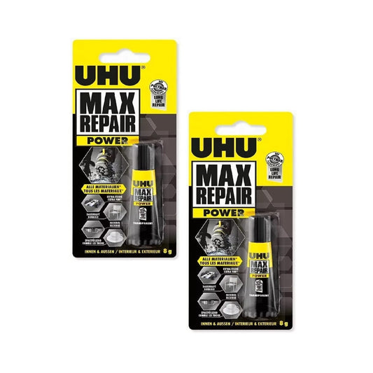 2x Uhu Max Repair Power je 8g Klebstoff Reparatur Kleber Tube Alleskleber Stark