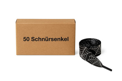 Aktion 50x Schnürsenkel Schwarz mit Spinnenweben Schuhe Halloween Großhandel