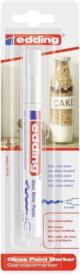 3x Edding 750 CR Weiß Glanzlackmarker 2-4 mm Gloss Paint Marker Rundspitze