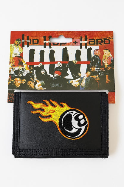 Geldbeutel Schwarz 8-Ball Flammen Geldbörse Portemonnaie Accessoires Rockabilly