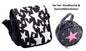 Taschen-Set Damen Schultertasche Handtasche Kosmetiktasche Sterne schwarz weiß rosa