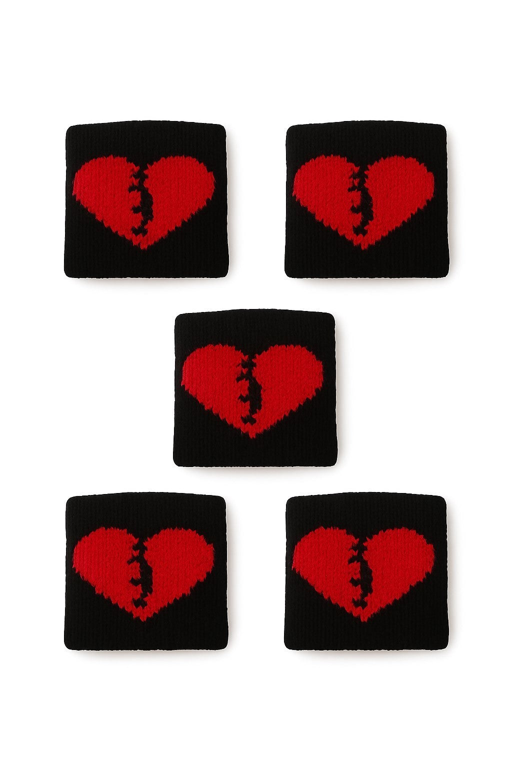 5er Set Fingerschweißband Schwarz Rot Herz Schweißband für Finger Fingersleeve