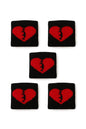 5er Set Fingerschweißband Schwarz Rot Herz Schweißband für Finger Fingersleeve