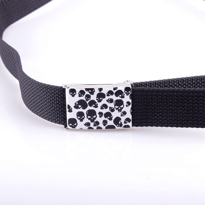 Gürtel Belt Schwarz/Weiß Totenkopf Skulls Punk Rocker Rockabilly Unisex Hüftgürtel