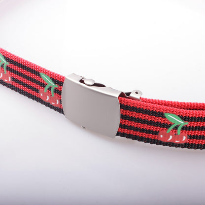 Gürtel Belt Rot/Schwarz Gestreift Kirschen Damengürtel Hüftgürtel Accessoires Mode