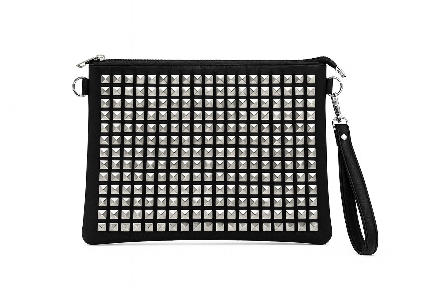 Handtasche Clutch Schwarz mit Nieten Tasche Mode Crossbody Schultertasche Handtasche Damen