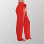 Baumwollhose Rot Unisex Stoffhose Sommerhose Yogahose Luftig Locker Freizeit
