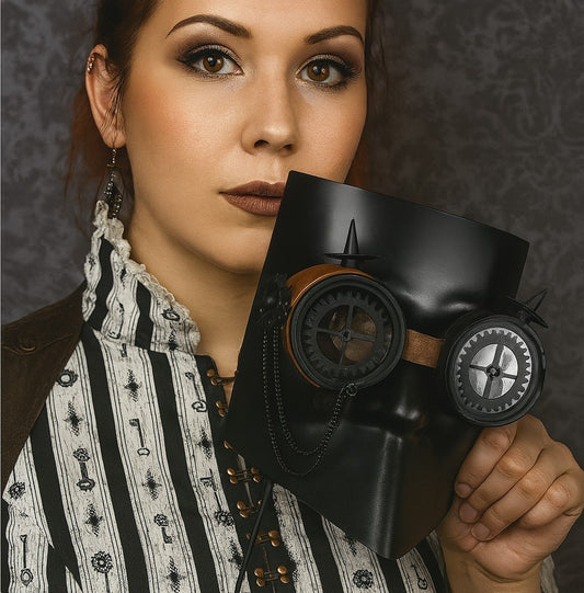 Venezianische Steampunk Maske Black Ball Maskenball Cosplay Festivals Halloween