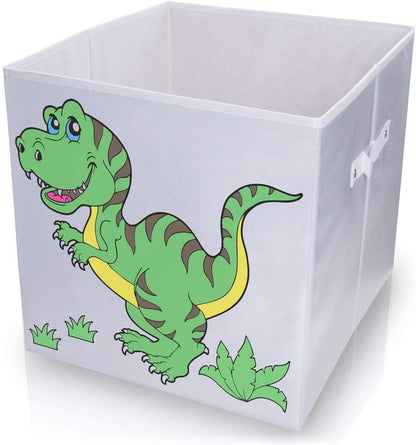 diMio Aufbewahrungsbox Dinosaurier 35x35x33cm zum bemalen inkl. Buntstifte Korb