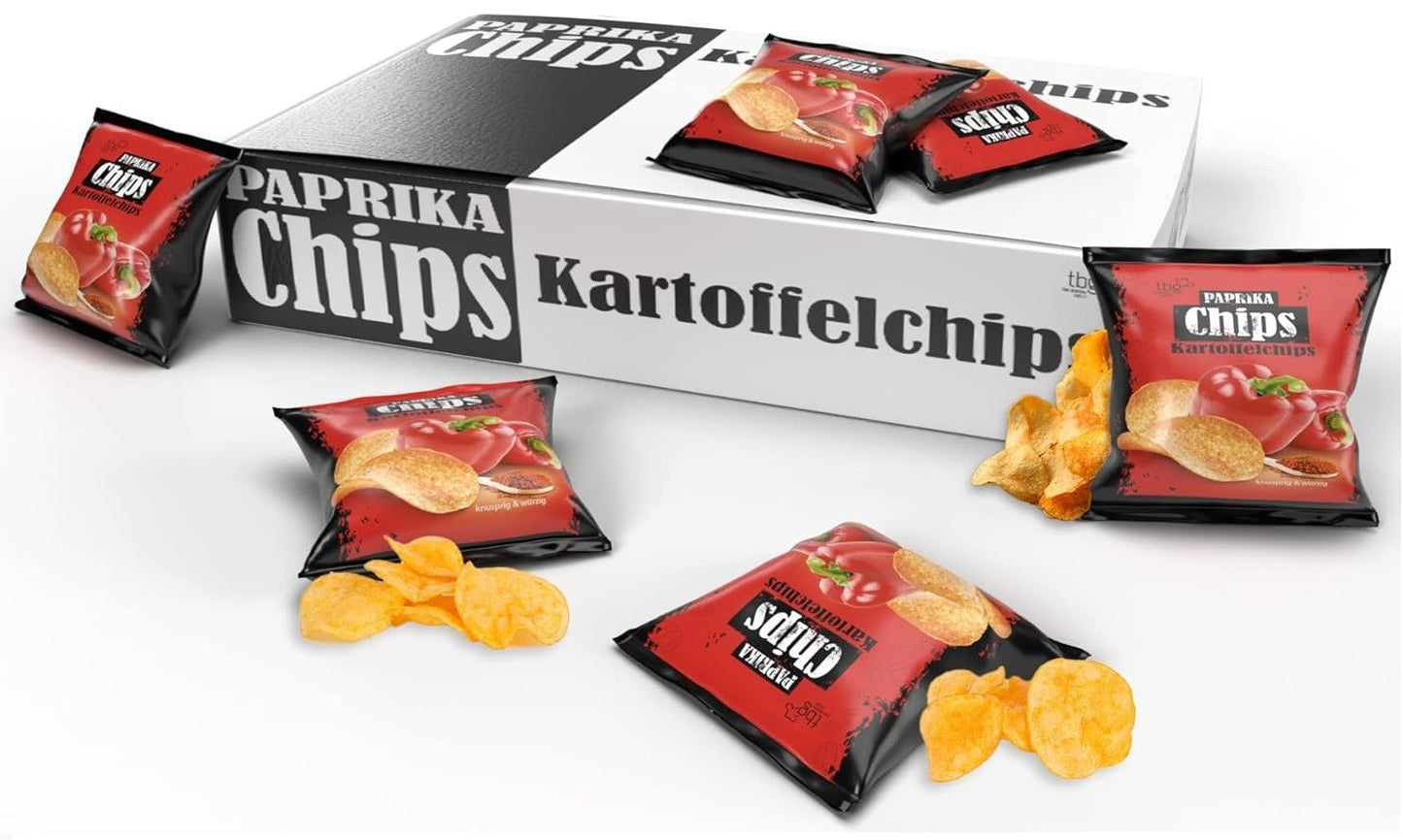 120 x 20g Tise Paprika Chips Pack würzig Wurfmaterial Wurfartikel Karneval Fasching Fasching