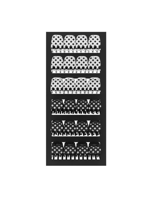 24er Set Haarklammern Schwarz Weiß Gepunktet Haarclips Haarspange Accessoires