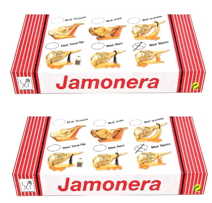 2 x Jamonera Schinkenhalter Schinkenständer Modell Banco Echtholz Holzständer