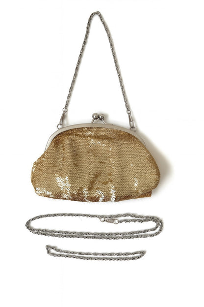 Handtasche Gold mit Pailletten Abendtasche Clutch Elegant Hochzeit Umhängtasche