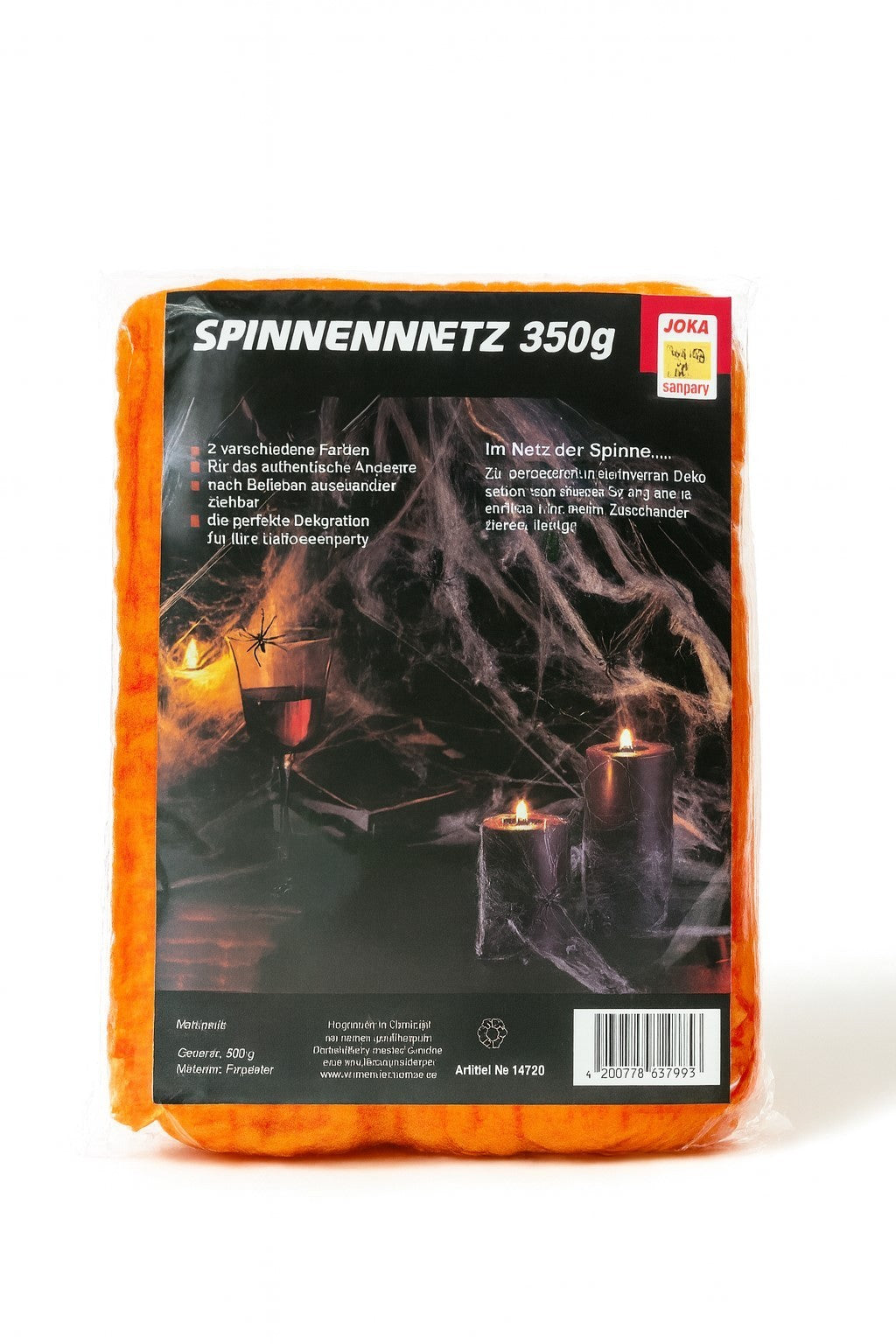Spinnennetz Orange 350g Netz Halloween Party Dekoration Spinnenweben Horror