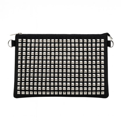Handtasche Clutch Schwarz mit Nieten Tasche Mode Crossbody Schultertasche Handtasche Damen