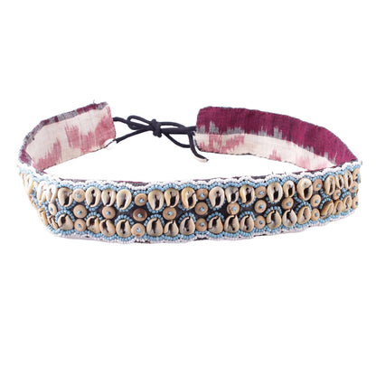 Muschelgürtel Blau/Weiß Ethno Taillen Gürtel Belt Festival Ibiza Boho Perlen Hippie