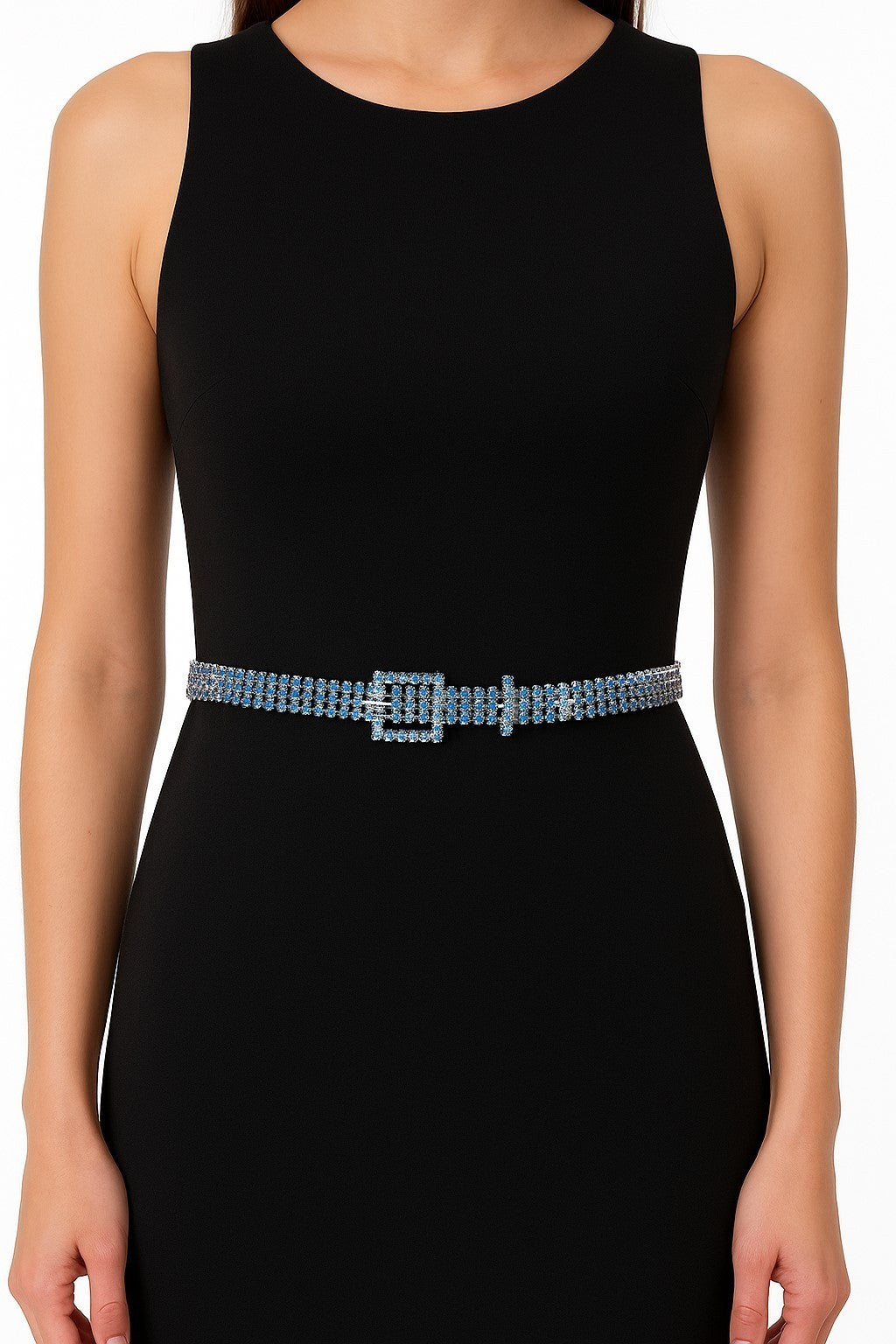 3er Set Gürtel/Bauchkette mit glitzer Steinen Strass lila blau grau Kette Taille