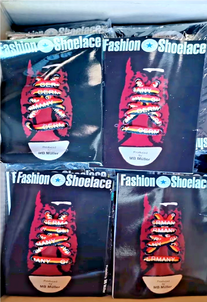 1 Karton 50 Paar Schnürsenkel Deutschland als Fanartikel aus Lagerräumung