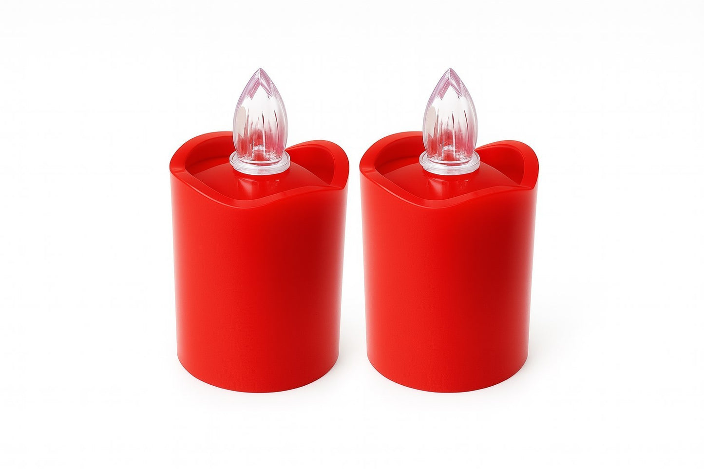 2er Set LED Grabkerze Rot Grablampe Grablicht Grablaterne Gedenklichter Außen