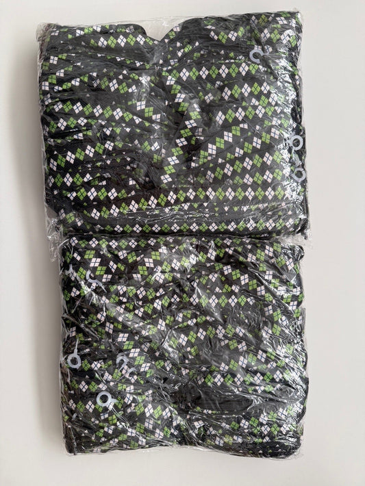 100 Paar Schnürsenkel Schwarz/Grün/Weiß Rauten Flachsenkel Sneaker Sportschuhe